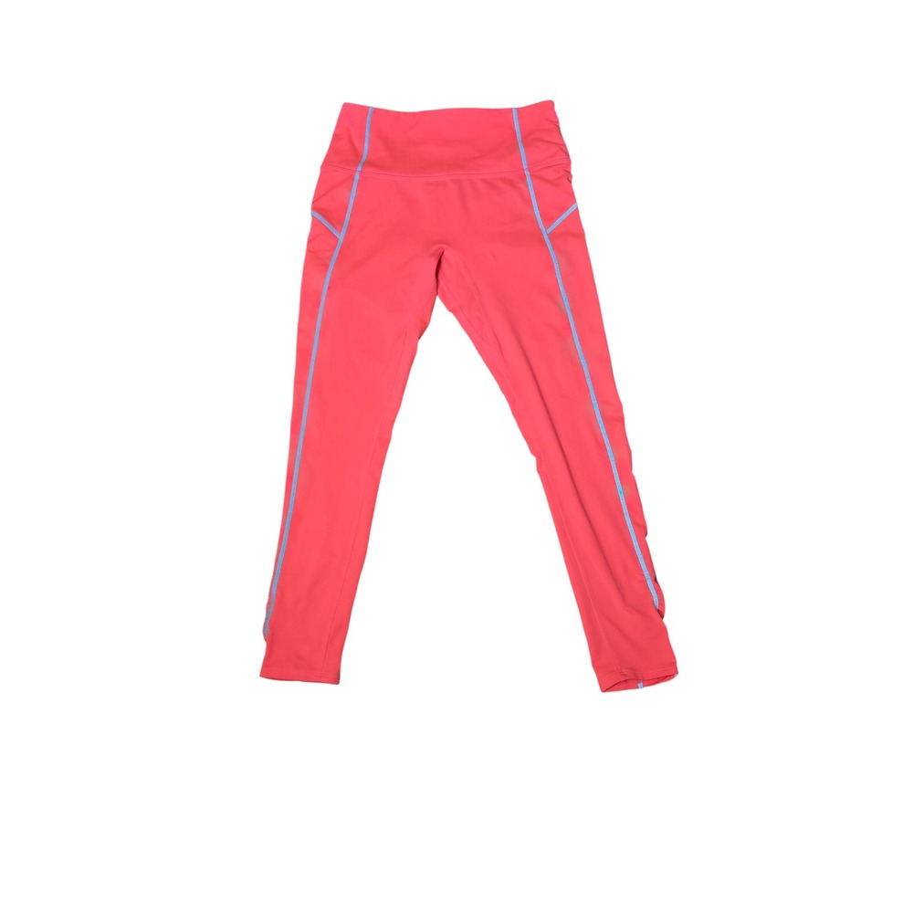 FP Movement Leggings Womens Small Neon Coral Pink Ruched Reflective